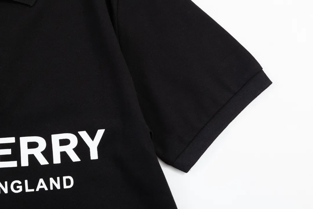 BURBERRY Classic Lo GO ， Retro Same Style Polo Versatile : Black Size：M-2XL